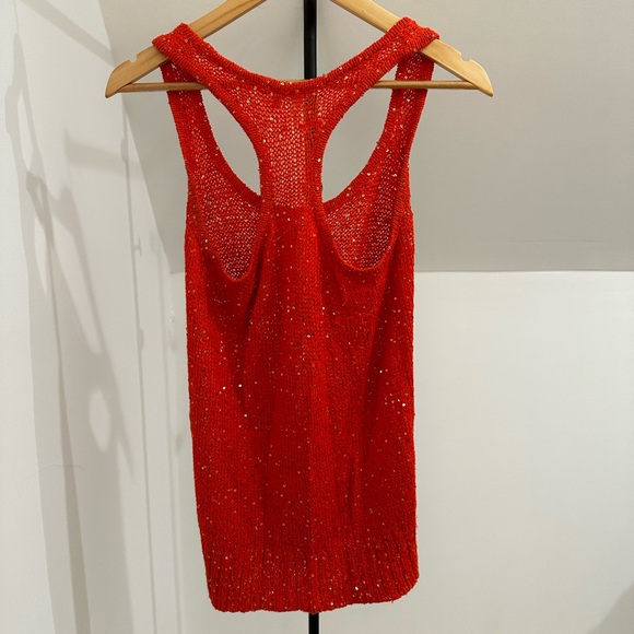 Robbie & Nikki Orange and Gold Knit Tank Top - Picture 2 of 2